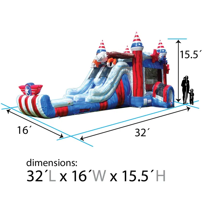 #24 - Bald Eagle Double Water Slide Combo